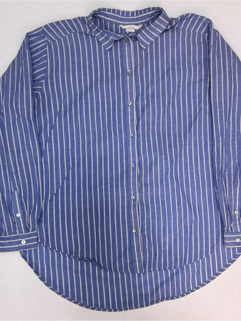 H&M Blue and White Vertical Stripe Button-Down Shirt